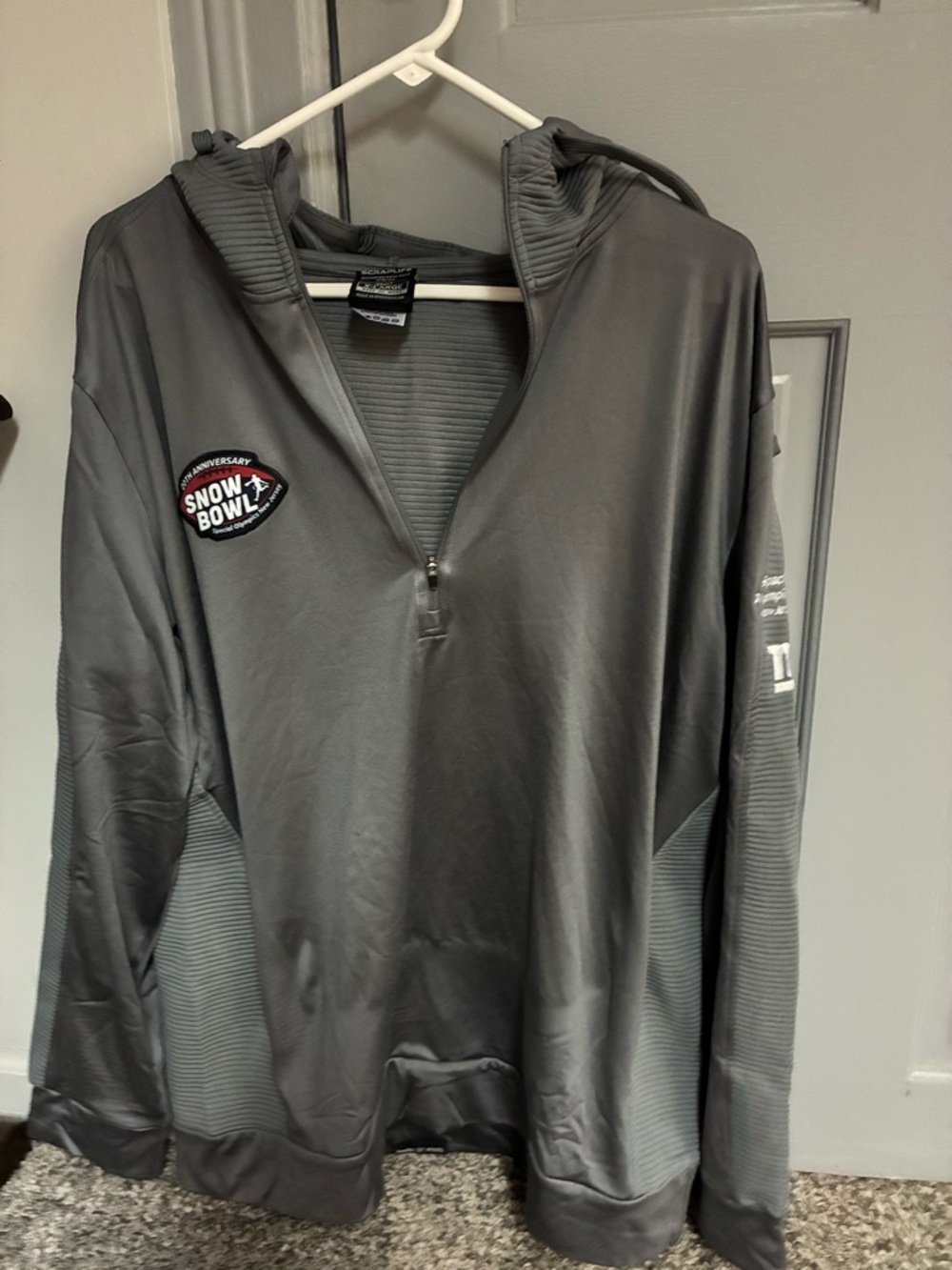NFL NY Giants  X-Large Light Gray Jacket 1/4 Zip -SnowBowl Special Olympics